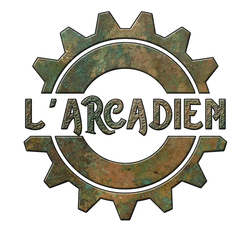 logo arcadien bar metal steampunk