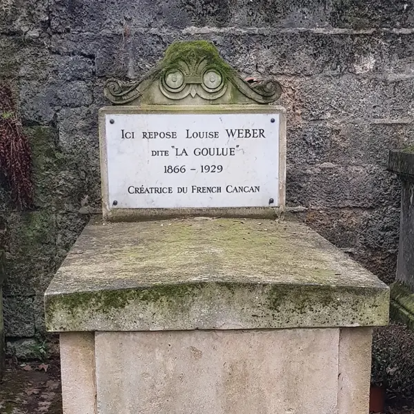 tombe louise weber la goulue cimetiere montmarte paris